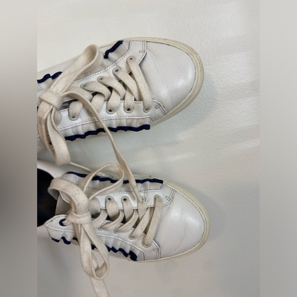 Tory Burch Sport White Ruffle Sneakers Size 6.5 - Picture 7 of 10